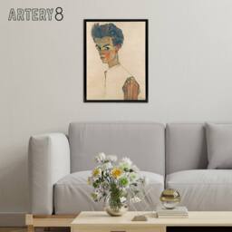 "Artery8 Egon Schiele Self Portrait Framed Canvas Wall Art Print - Size: W12"" x H16""" - thumbnail 3