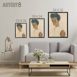 "Artery8 Egon Schiele Self Portrait Framed Canvas Wall Art Print - Size: W12"" x H16""" - thumbnail 4