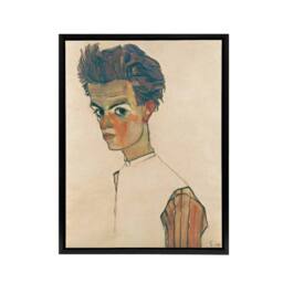 "Artery8 Egon Schiele Self Portrait Framed Canvas Wall Art Print - Size: W12"" x H16""" - thumbnail 1