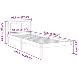 Berkfield Home Decorative Extra Long Bed Frame without Mattress White 90x210 cm - thumbnail 9