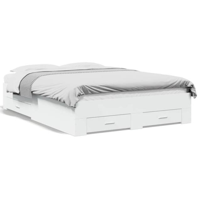 Berkfield Home Bed Frame with Drawers without Mattress White 135x190 cm Double - image 1