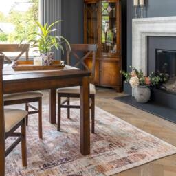 Kukoon Tribal Design Cotton Chenille Rug Brown Blue Machine Washable - Size: 60 cm x 240 cm - thumbnail 5