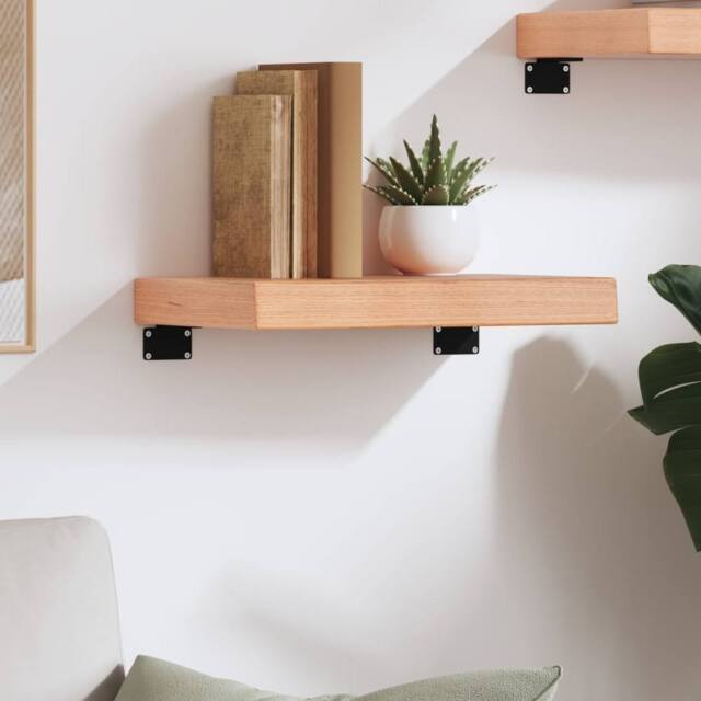 Berkfield Home Wall Shelf Light Brown 40x20x6 cm Treated Solid Wood Oak - Size: 40 x 20 x 6 cm - image 1