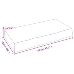 Berkfield Home Wall Shelf Light Brown 40x20x6 cm Treated Solid Wood Oak - Size: 40 x 20 x 6 cm - thumbnail 7