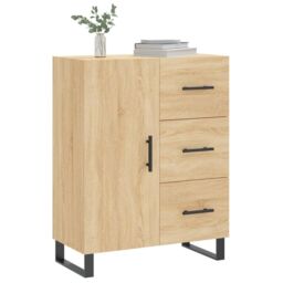 Berkfield Home Sideboard Sonoma Oak 69.5x34x90 cm Engineered Wood in Brown - thumbnail 3