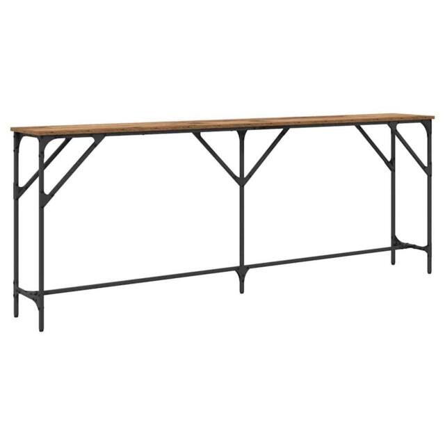 Berkfield Home Console Table Old Wood 200x29x75 cm Engineered Wood in Brown - Size: 200 x 29 x 75 cm