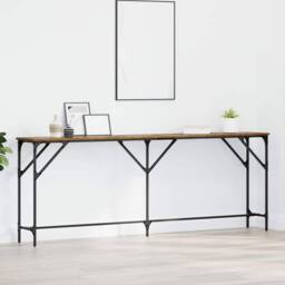 Berkfield Home Console Table Old Wood 200x29x75 cm Engineered Wood in Brown - Size: 200 x 29 x 75 cm - thumbnail 2