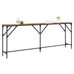 Berkfield Home Console Table Old Wood 200x29x75 cm Engineered Wood in Brown - Size: 200 x 29 x 75 cm - thumbnail 3