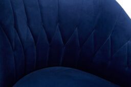 Orsina Midnight Blue Velvet Chaise Lounge, Quilted Curved Backrest Chaise with Hardwood Legs, Velvet Lounge Chair - thumbnail 5