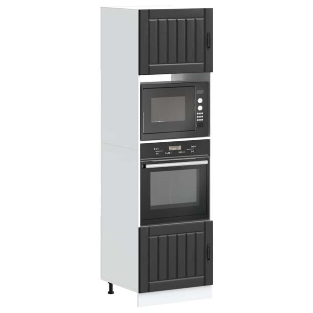 Berkfield Home Oven Cabinets 2 pcs Kalmar Black Engineered Wood - image 1
