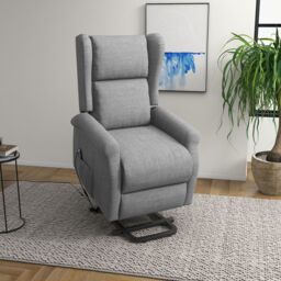 HOMCOM Riser & Recliner Chair Electric Reclining Chair with Remote Control in Grey - thumbnail 1