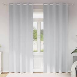 Berkfield Home Modern Curtains with Curtains 2 pcs Pale grey 245 x 140 cm Polyester - thumbnail 2
