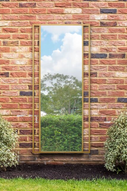 "MirrorOutlet Gold Modern Wall & Leaner Garden Mirror 71""x 31"" 180x80cm - Size: 1 Pack" - image 1
