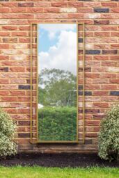 "MirrorOutlet Gold Modern Wall & Leaner Garden Mirror 71""x 31"" 180x80cm - Size: 1 Pack" - thumbnail 2