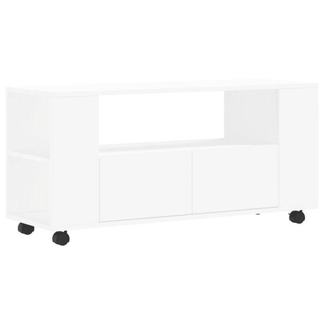 Berkfield Home TV Cabinet White 102x34.5x43 cm Engineered Wood - image 1