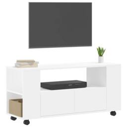 Berkfield Home TV Cabinet White 102x34.5x43 cm Engineered Wood - thumbnail 3