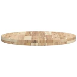 Berkfield Home Table Top Round √ò60x4 cm Solid Wood Acacia in Brown - Size: 60x4 cm - thumbnail 6