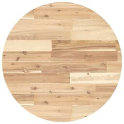 Berkfield Home Table Top Round √ò60x4 cm Solid Wood Acacia in Brown - Size: 60x4 cm - thumbnail 2