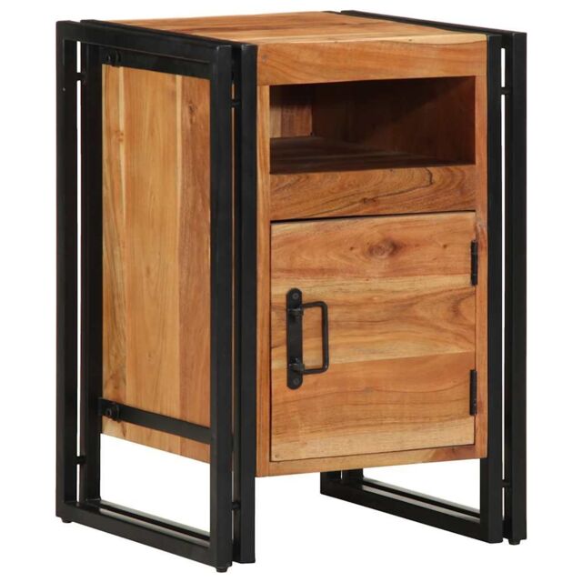 Berkfield Home Bedside Cabinet 40x40x59 cm Solid Wood Acacia in Brown - Size: 40 x 40 x 59 cm - image 1