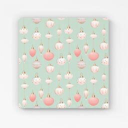 "Warren Reed - Designer Christmas Decorations Pink & Green Canvas - Size: W30"" x H30""" - thumbnail 1