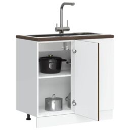 Berkfield Home Sink Base Cabinet Lucca Brown Oak Engineered Wood - thumbnail 3