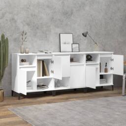 Berkfield Home Sideboards 3 pcs White 60x35x70 cm Engineered Wood - Size: 60 x 35 x 70 cm - thumbnail 1