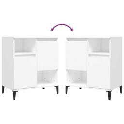 Berkfield Home Sideboards 3 pcs White 60x35x70 cm Engineered Wood - Size: 60 x 35 x 70 cm - thumbnail 7