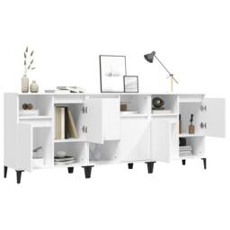 Berkfield Home Sideboards 3 pcs White 60x35x70 cm Engineered Wood - Size: 60 x 35 x 70 cm - thumbnail 4