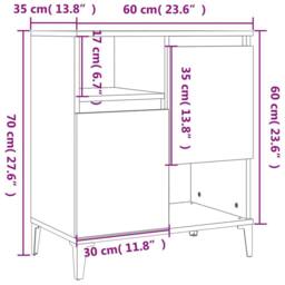 Berkfield Home Sideboards 3 pcs White 60x35x70 cm Engineered Wood - Size: 60 x 35 x 70 cm - thumbnail 9