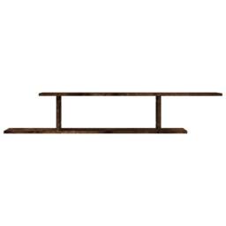 Berkfield Home Wall-Mounted TV Shelf Smoked Oak 125x18x23 cm Engineered Wood in Brown - Size: 125 x 18 x 23 cm - thumbnail 5