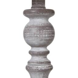 Wyld Haus Giverny Whitewashed Turned Wooden Pillar Table Lamp Cream Linen Shade in White - Size: 13 inches - thumbnail 4