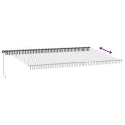 Berkfield Home Manual Retractable Awning Anthracite & White 600x300 cm in Black - thumbnail 5