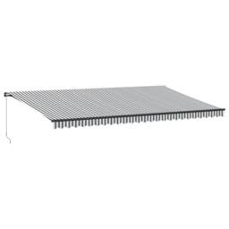 Berkfield Home Manual Retractable Awning Anthracite & White 600x300 cm in Black - thumbnail 2