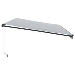 Berkfield Home Manual Retractable Awning Anthracite & White 600x300 cm in Black - thumbnail 4