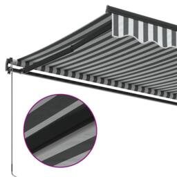 Berkfield Home Manual Retractable Awning Anthracite & White 600x300 cm in Black - thumbnail 6