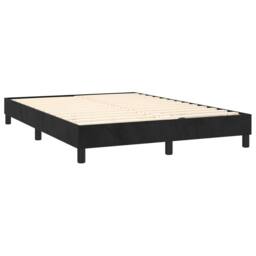 Berkfield Home Box Spring Bed Frame Black 135x190 cm Double Velvet - thumbnail 4
