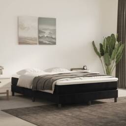 Berkfield Home Box Spring Bed Frame Black 135x190 cm Double Velvet - thumbnail 2