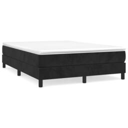Berkfield Home Box Spring Bed Frame Black 135x190 cm Double Velvet - thumbnail 1