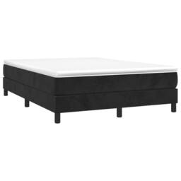 Berkfield Home Box Spring Bed Frame Black 135x190 cm Double Velvet - thumbnail 3
