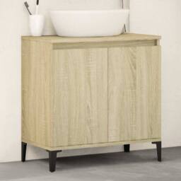 Berkfield Home Sink Cabinet Sonoma Oak 58x33x60 cm Engineered Wood in Light Oak - Size: 58 x 33 x 60 cm