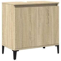 Berkfield Home Sink Cabinet Sonoma Oak 58x33x60 cm Engineered Wood in Light Oak - Size: 58 x 33 x 60 cm - thumbnail 2