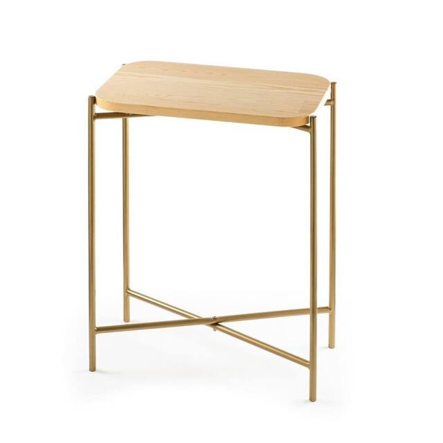 CALICOSY Rectangular Side Table With Metal Legs, 56 Cm High - JAMIE in Gold - image 1