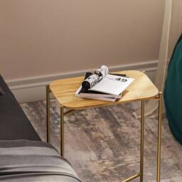 CALICOSY Rectangular Side Table With Metal Legs, 56 Cm High - JAMIE in Gold - thumbnail 4