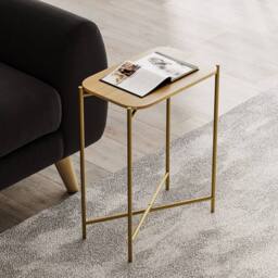 CALICOSY Rectangular Side Table With Metal Legs, 56 Cm High - JAMIE in Gold - thumbnail 3