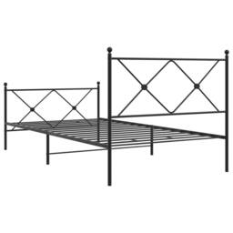 Berkfield Home Metal Bed Frame without Mattress with Footboard Black 100x190cm - Size: 100x190 cm - thumbnail 6