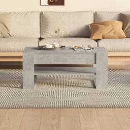 Berkfield Home Decorative Coffee Table Concrete Grey 102x55x45 cm Engineered Wood - Size: 102 x 55 x 45 cm - thumbnail 5