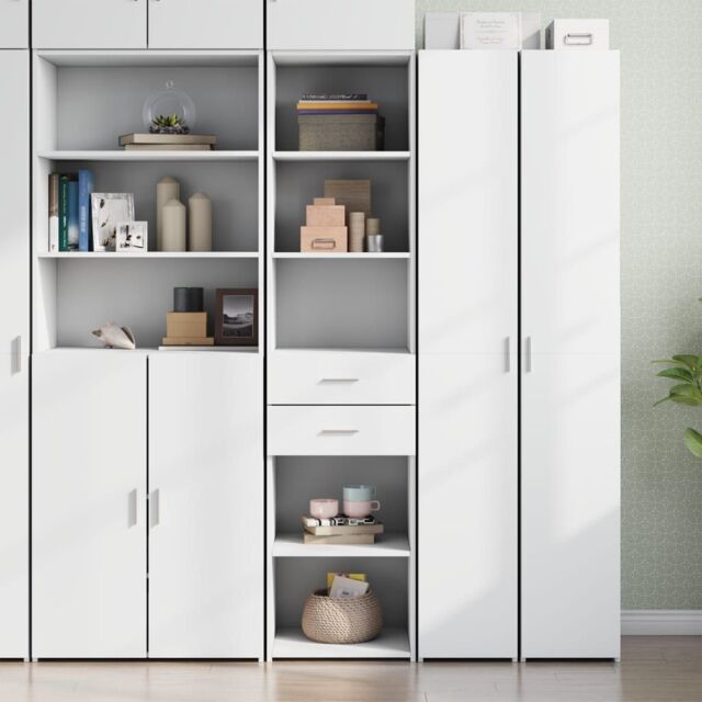 Berkfield Home Highboard White 45x42.5x185 cm Engineered Wood - image 1