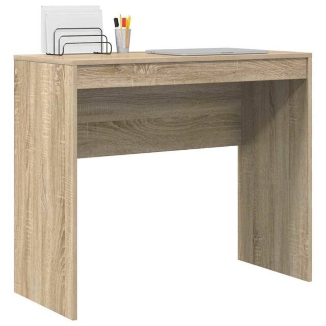 Berkfield Home Modern Writing Desk Sonoma Oak Engineered Wood 90 x 40 x 76 cm in Light Tan - image 1