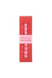 KDMD Set of 3 Power Bow & Heart Taper Candles in Red - thumbnail 2