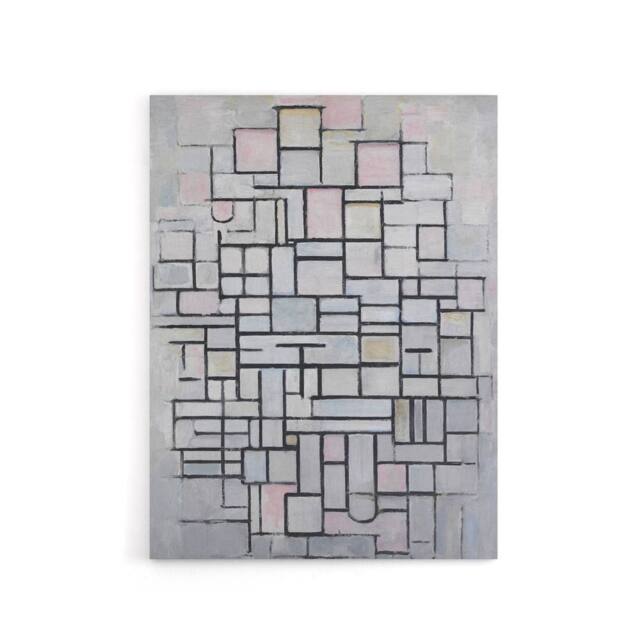 "Artery8 Composition No IV Abstract Mondrian Vintage Canvas Wall Art in Grey - Size: W18"" x H24""" - image 1